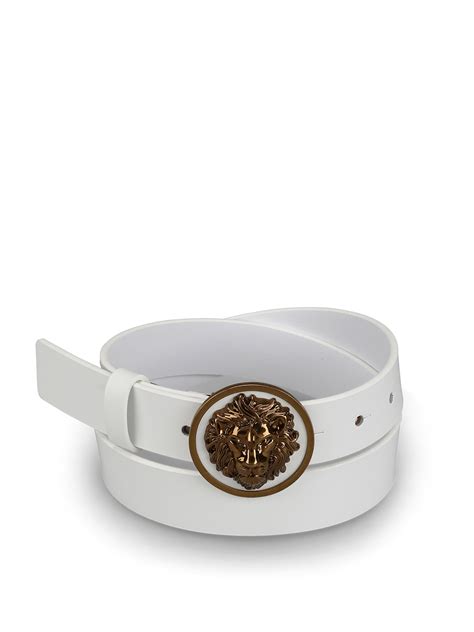 versus versace white belt lion|Versace leather bracelet.